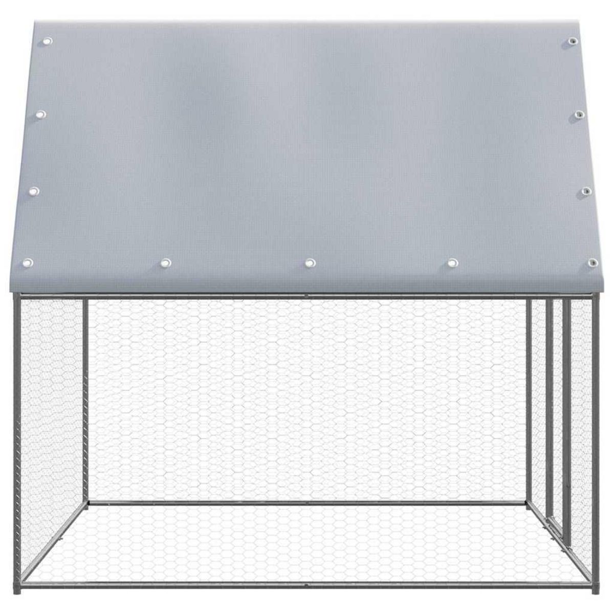 VIDAXL Poulailler argente et gris 2x2x2 m acier galvanise