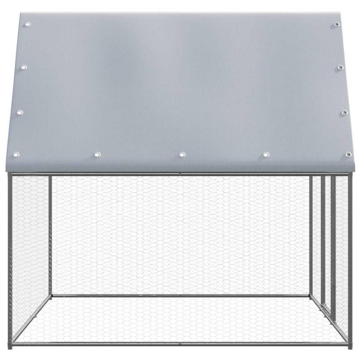 VIDAXL Poulailler argente et gris 2x2x2 m acier galvanise
