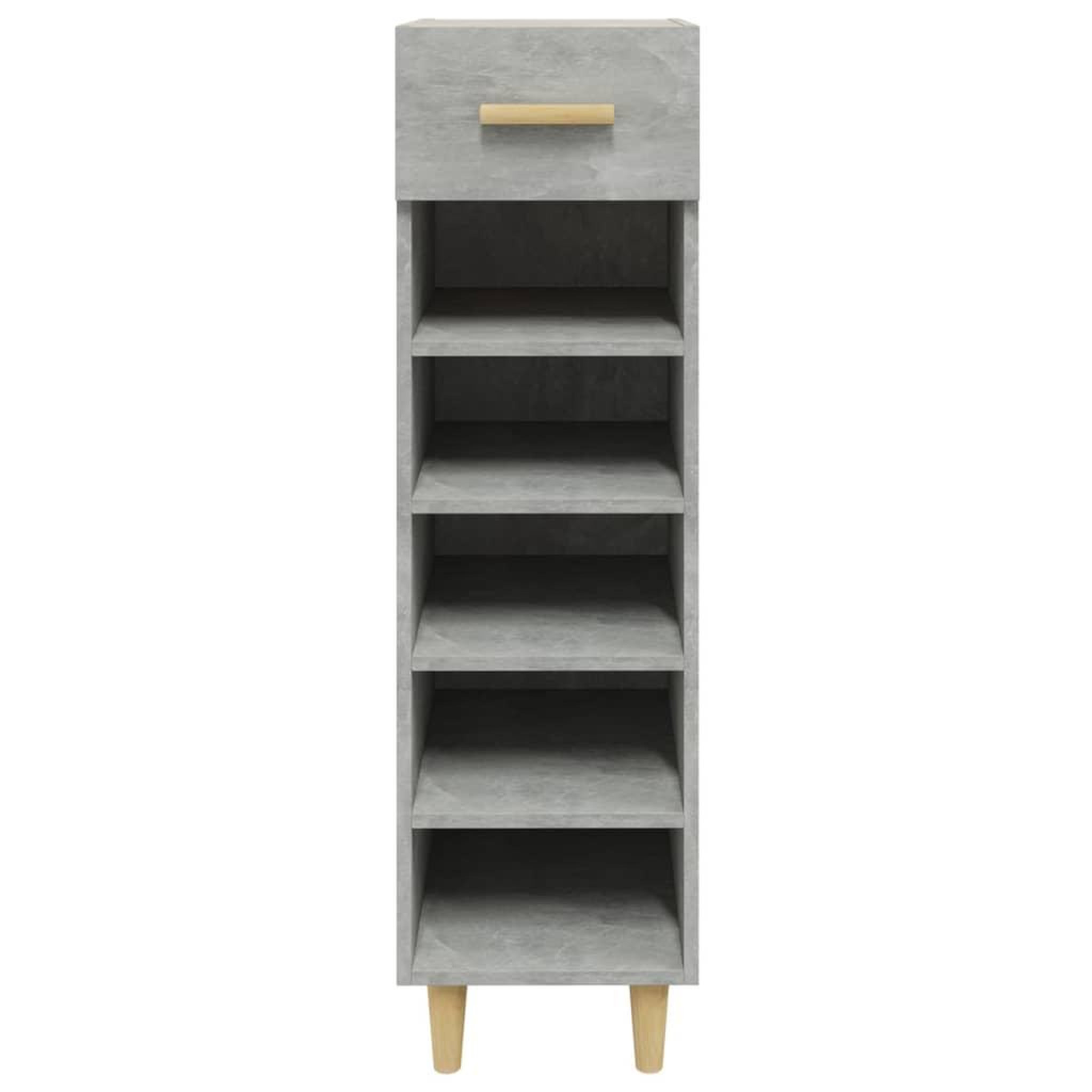 Voir la diapositive 4 : VIDAXL Armoire a chaussures Gris beton 30x35x105 cm Bois d'ingenierie