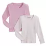 INEXTENSO Lot de 2 tee-shirts manches longues fille 