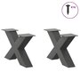 Voir la diapositive 3 : VIDAXL Pieds de table basse forme de X 2 pcs anthracite 60x(30-31) cm