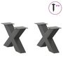 Voir la diapositive 3 : VIDAXL Pieds de table basse forme de X 2 pcs anthracite 60x(30-31) cm