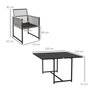 Voir la diapositive 3 : OUTSUNNY Ensemble salon de jardin design Acapulco encastrable 4 places 5 pièces noir gris