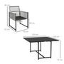Voir la diapositive 3 : OUTSUNNY Ensemble salon de jardin design Acapulco encastrable 4 places 5 pièces noir gris