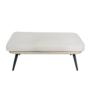 Voir la diapositive 4 : CONCEPT USINE Ensemble fauteuil sur pied effet rotin et repose-pieds avec coussin beige JANE