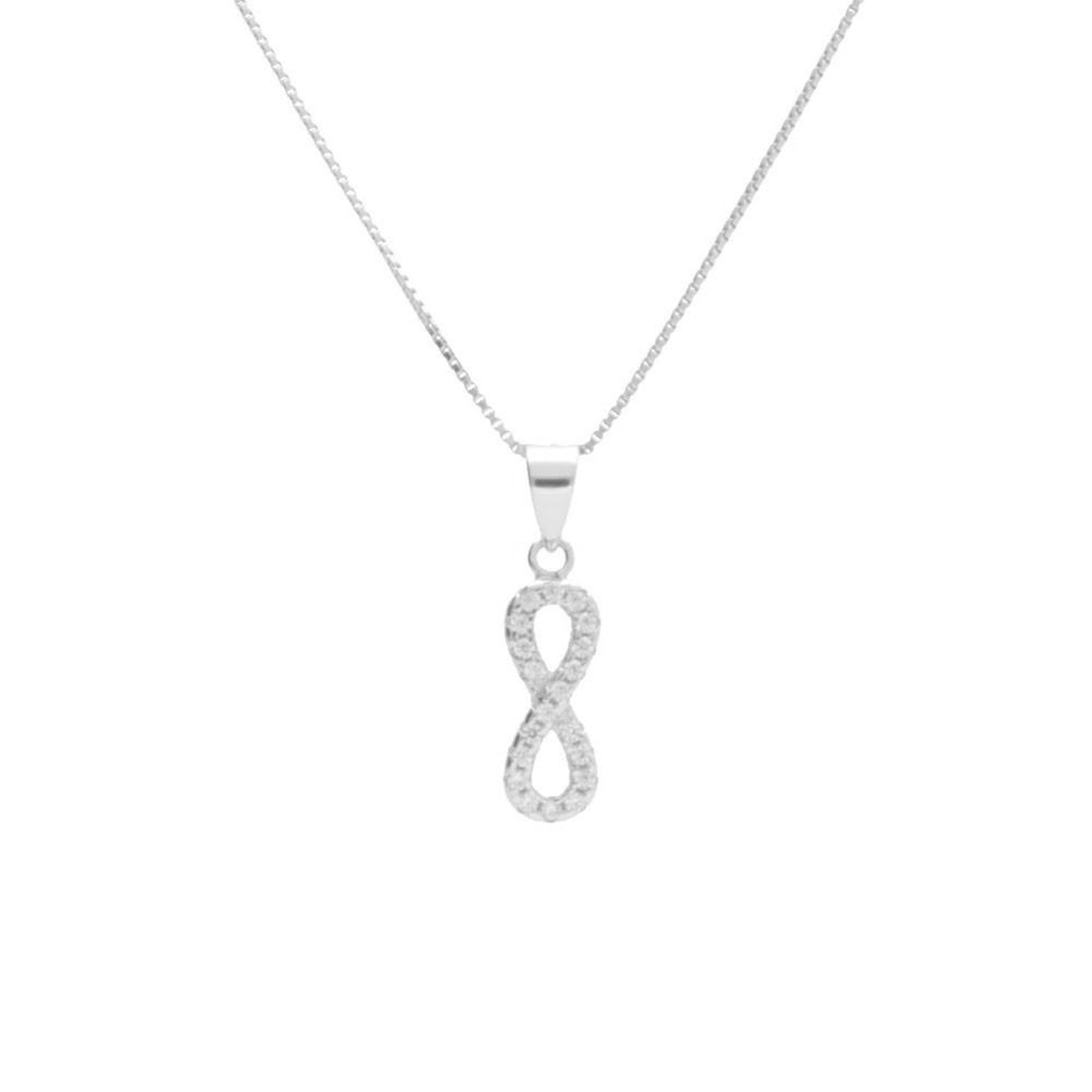 L'ATELIER D'AZUR Collier Argent 925/000 Rhodié - Motif Infini Pavé de Zirconiums