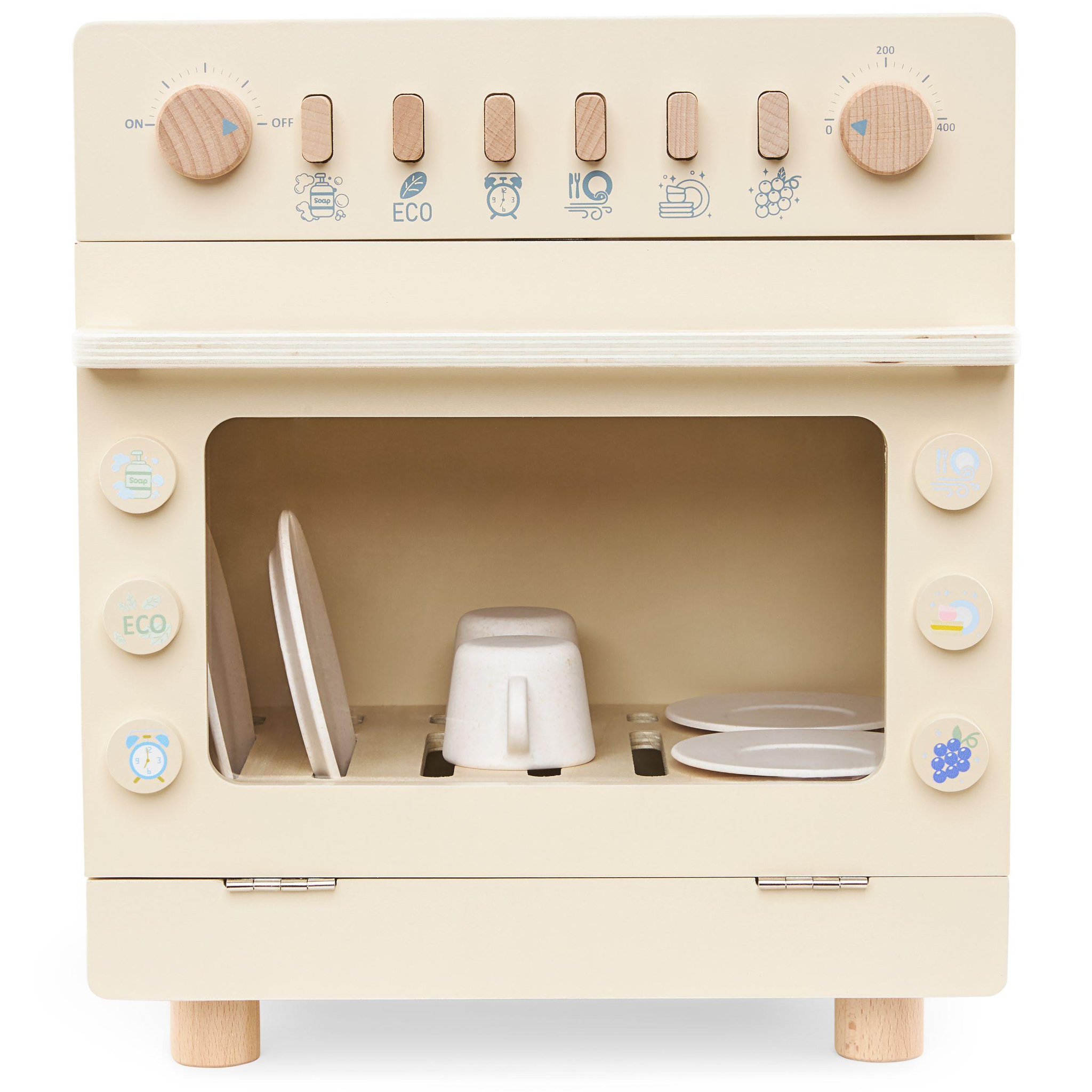 Voir la diapositive 2 : MAMABRUM Lave-vaisselle de cuisine en bois jeu d'imitation mamabrum
