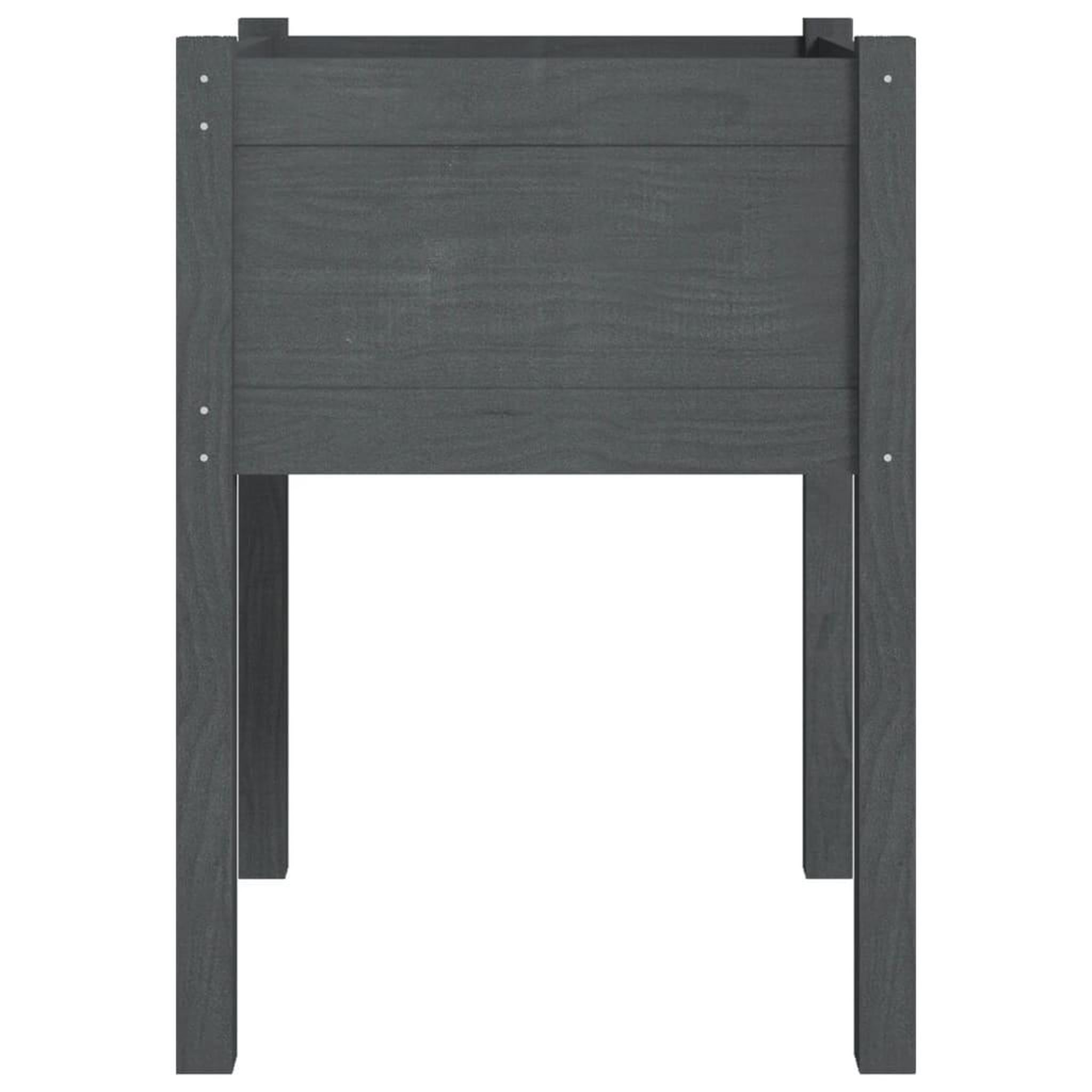 Voir la diapositive 4 : VIDAXL Jardiniere Gris 50x50x70 cm Bois de pin massif
