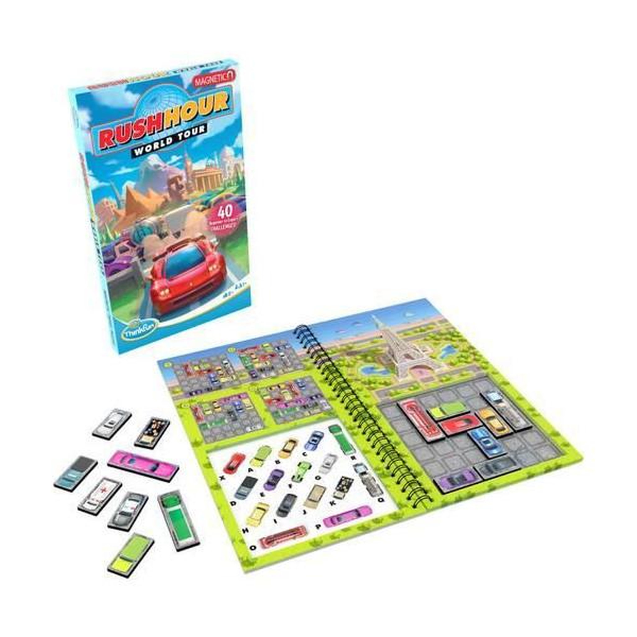 RAVENSBURGER Rush hour world tour, 40 défis, jeux de logique magnétique, 1 joueur, a partir de 8 ans, version voyage, 76544, ravensburger