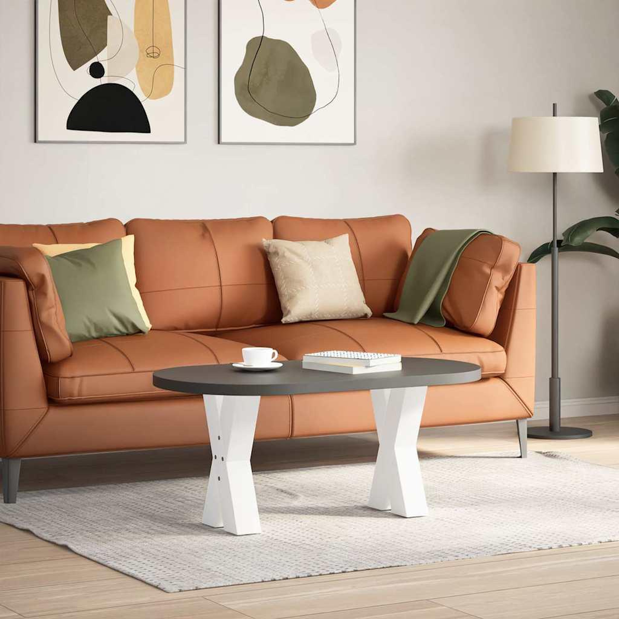 Voir la diapositive 2 : VIDAXL Pieds de table basse forme de X 2 pcs blanc 28x(42-43) cm acier