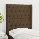 VIDAXL Tete de lit avec oreilles Marron fonce 83x16x118/128 cm Tissu