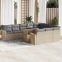 Voir la diapositive 1 : VIDAXL Salon de jardin 11 pcs avec coussins beige resine tressee