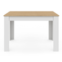 Voir la diapositive 3 : ID MARKET Table à manger rectangle ROZY 6 personnes blanc plateau façon hêtre 110 cm