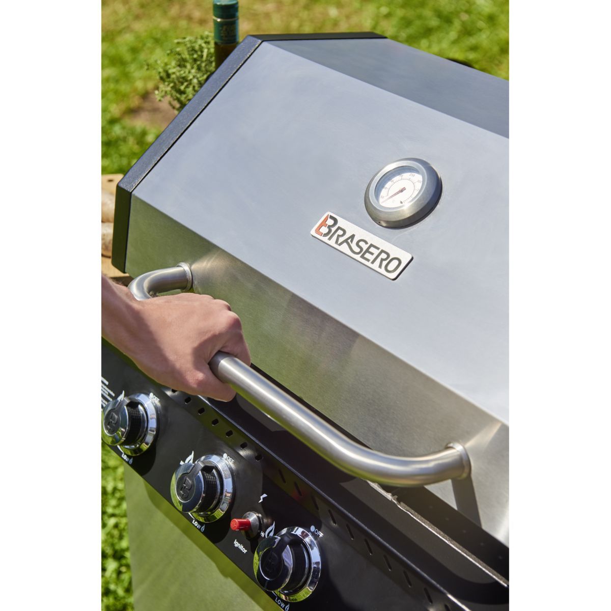 BRASERO Barbecue gaz 4 brûleurs inox PERTH