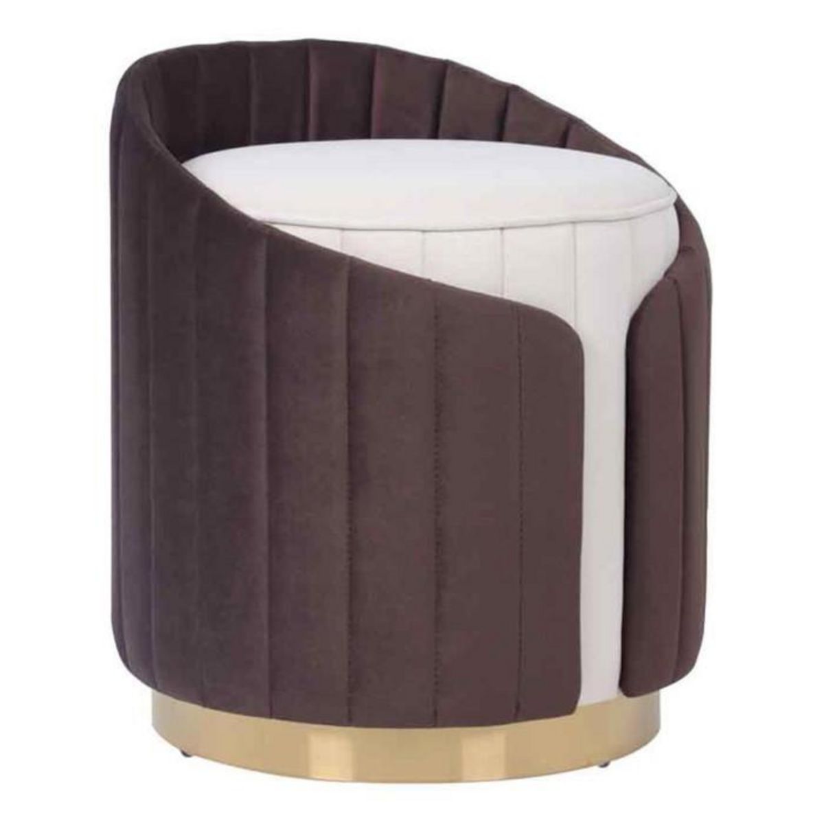 Paris Prix Tabouret Support Dorsal  Corvin  45cm Ivoire & Marron