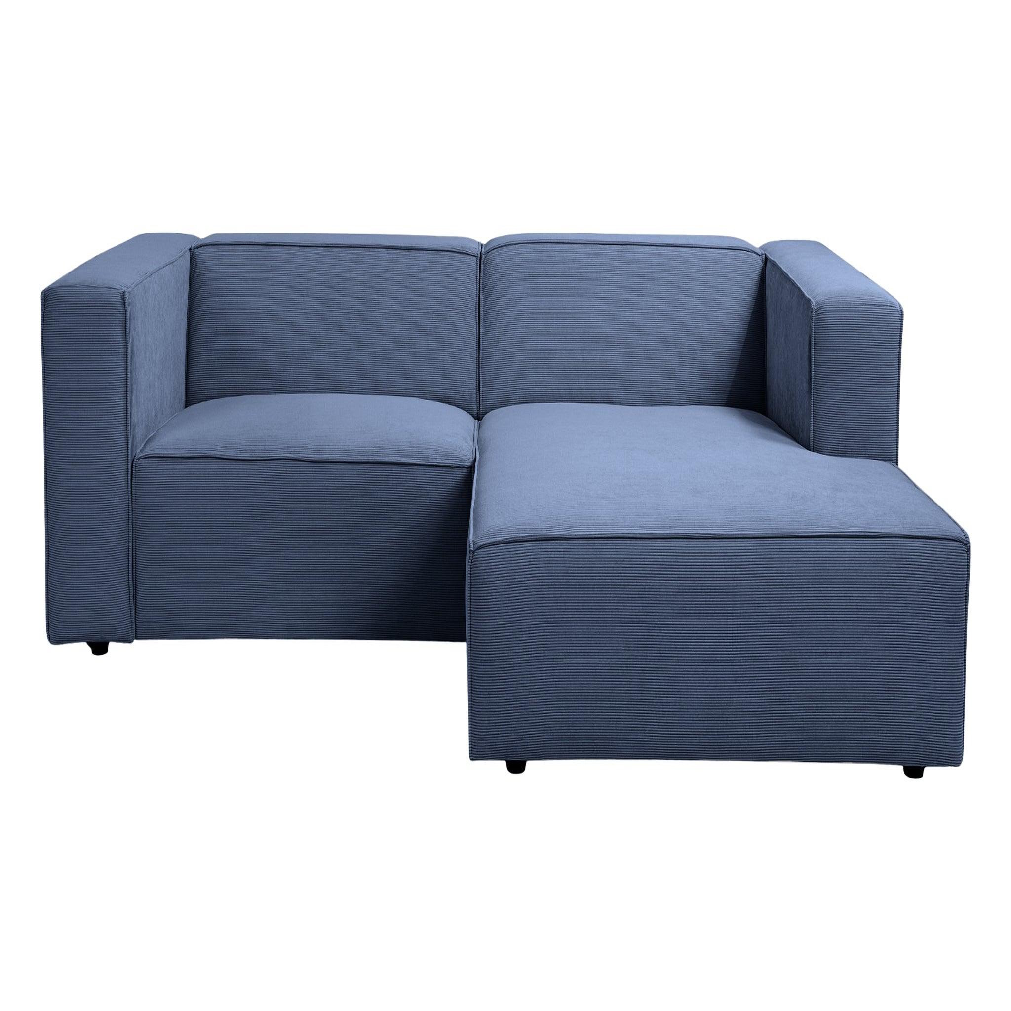 CASANOVA PARIS Basil - canapé d'angle velours côtelé 4 places. Coloris disponibles : Beige, Marron, Gris, Bleu, Orange, Vert