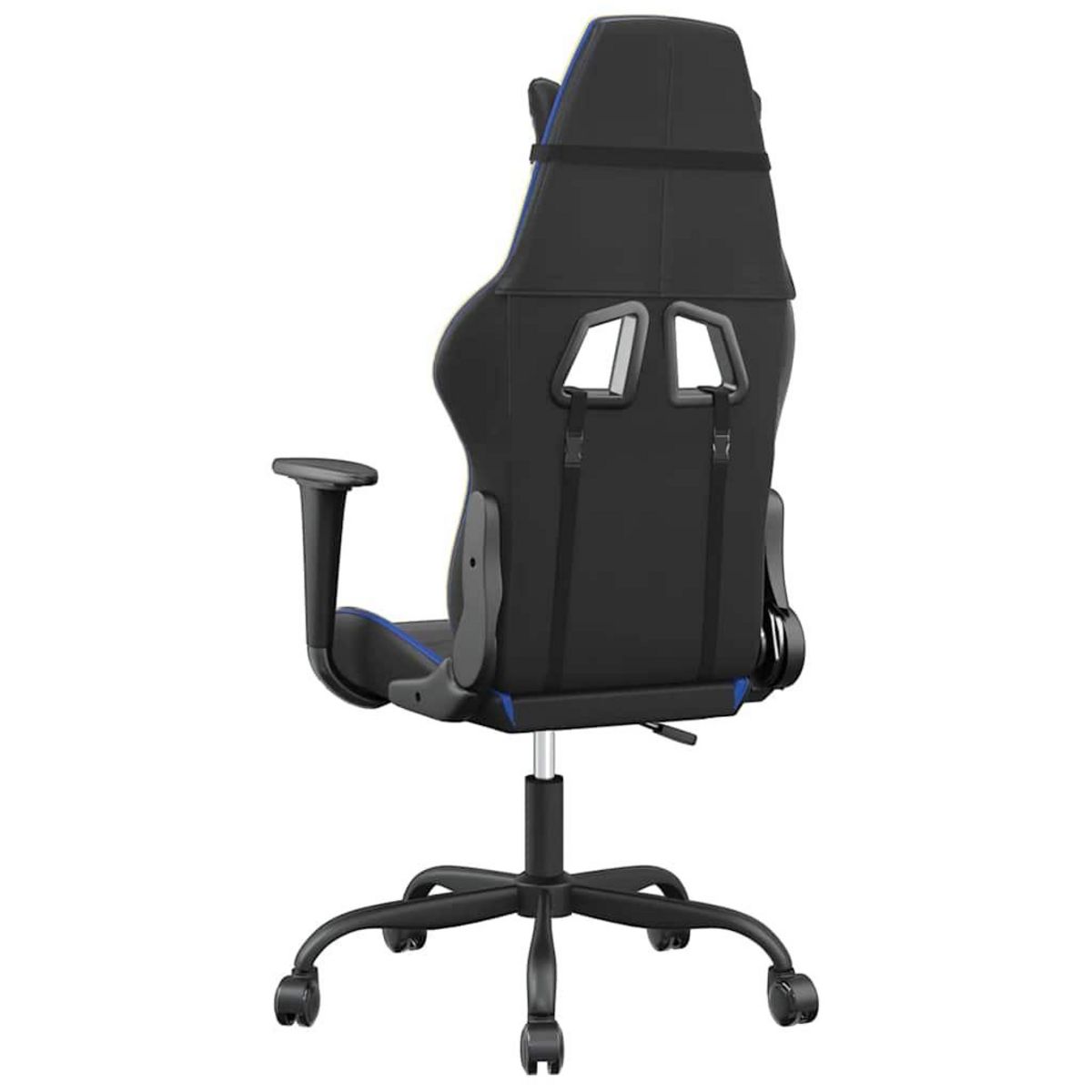 VIDAXL Chaise de jeu Noir et bleu Similicuir