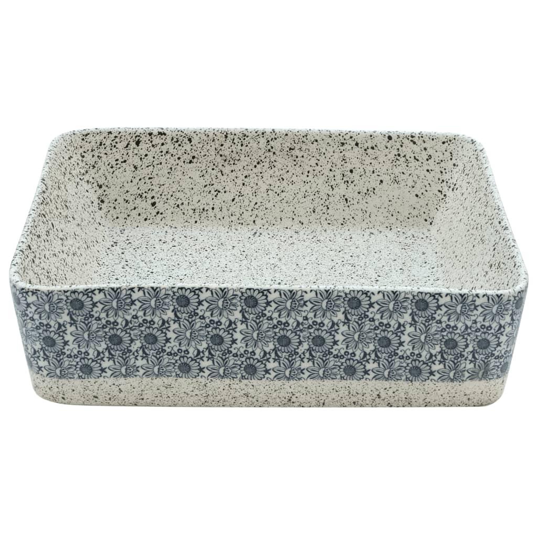 Voir la diapositive 4 : VIDAXL Vasque a poser gris/bleu rectangulaire 46x35,5x13 cm ceramique