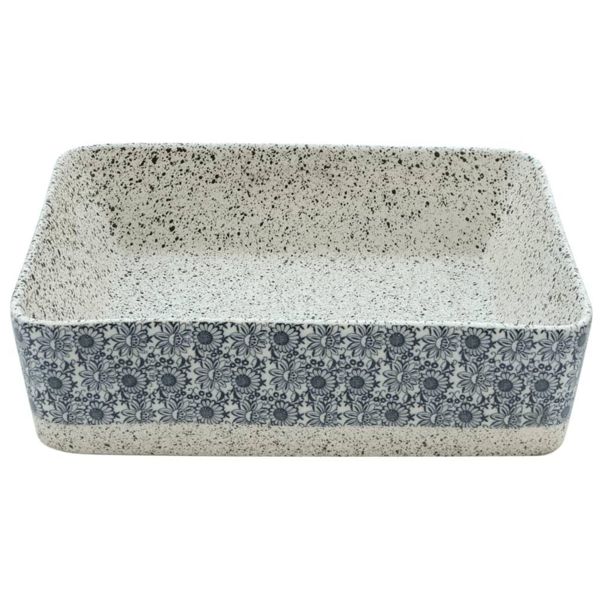 VIDAXL Vasque a poser gris/bleu rectangulaire 46x35,5x13 cm ceramique