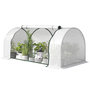 Voir la diapositive 5 : OUTSUNNY Serre tunnel porte zippée enroulable bâche imperméable acier blanc