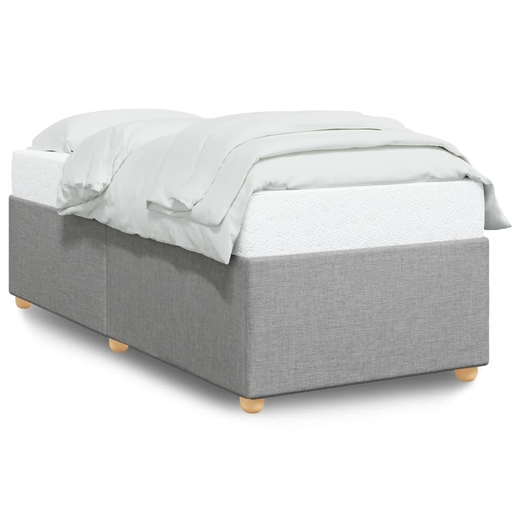 Voir la diapositive 2 : VIDAXL Cadre de lit sans matelas gris clair 90x200 cm tissu