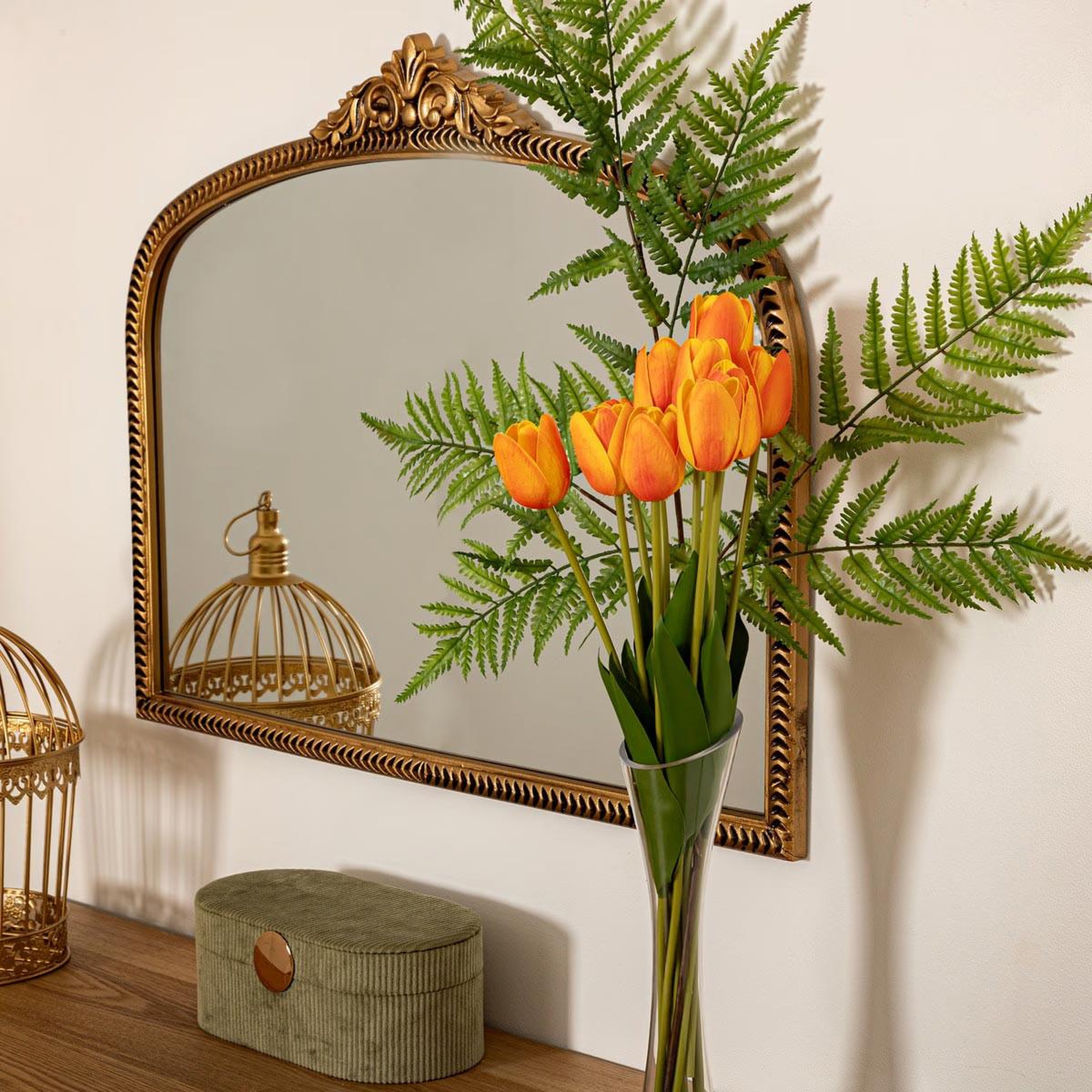 Voir la diapositive 3 : ATMOSPHERA Bouquet de fleurs artificielles  tulipes  48cm orange