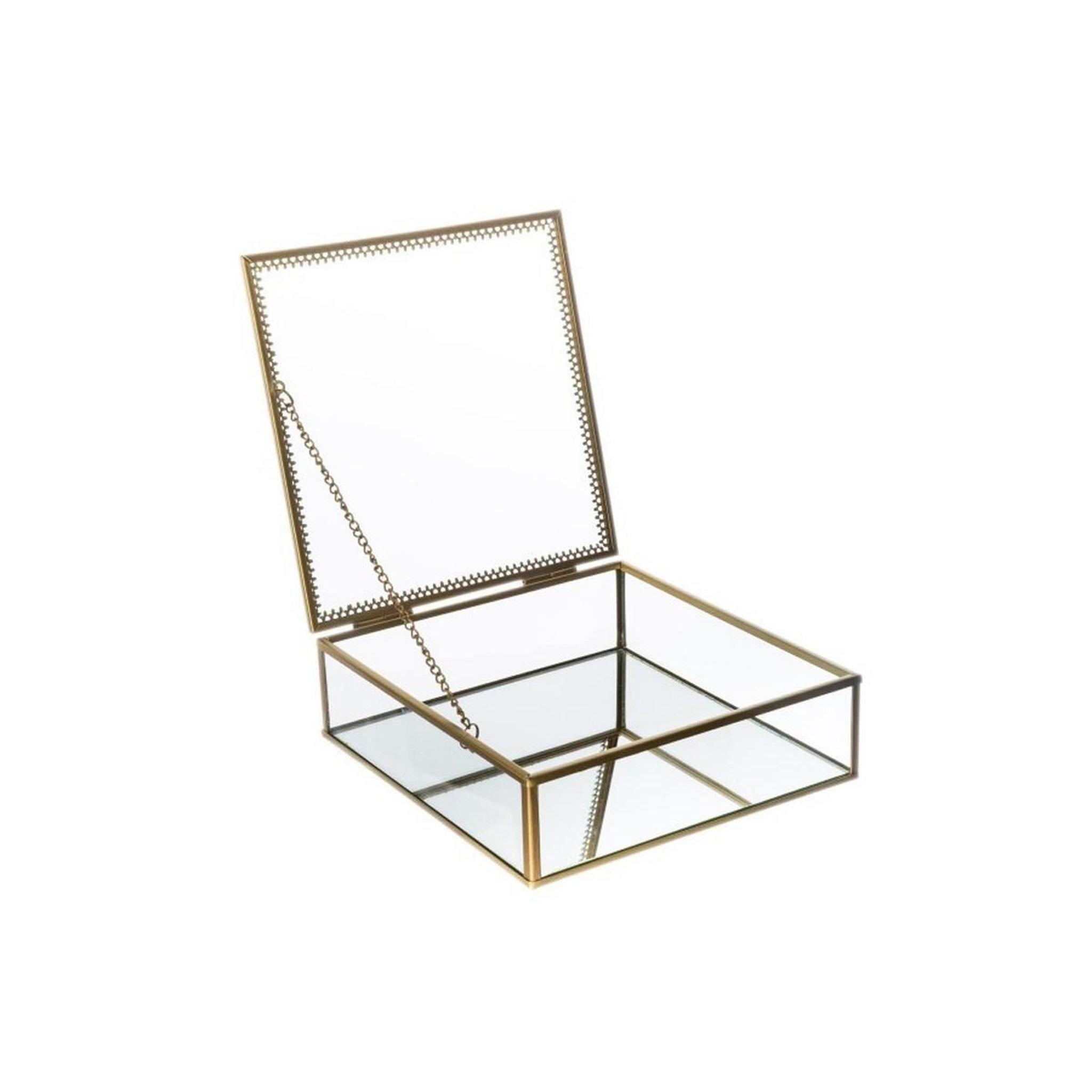 Voir la diapositive 4 : ATMOSPHERA Lot de 2 boîtes à bijoux en verre  stylish  18cm or