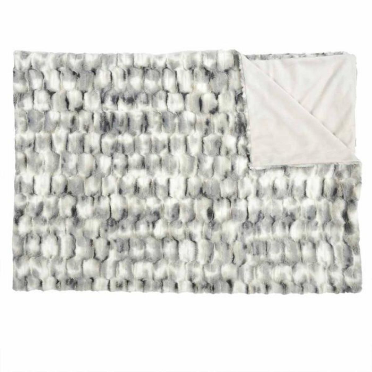 Paris Prix Plaid Imitation Fourrure  Opulence  140x200cm Blanc & Gris