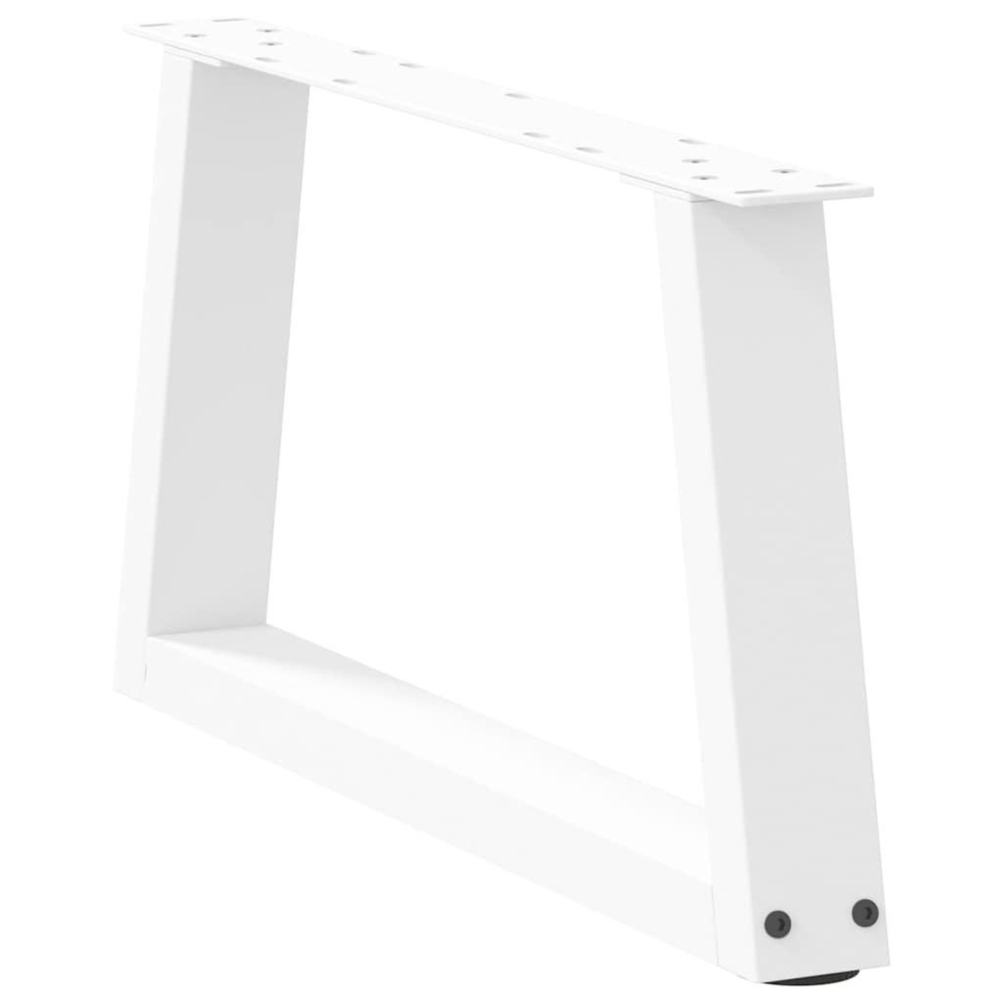 Voir la diapositive 4 : VIDAXL Pieds de table a manger forme V 2pcs blanc 70x(30-31,3)cm acier