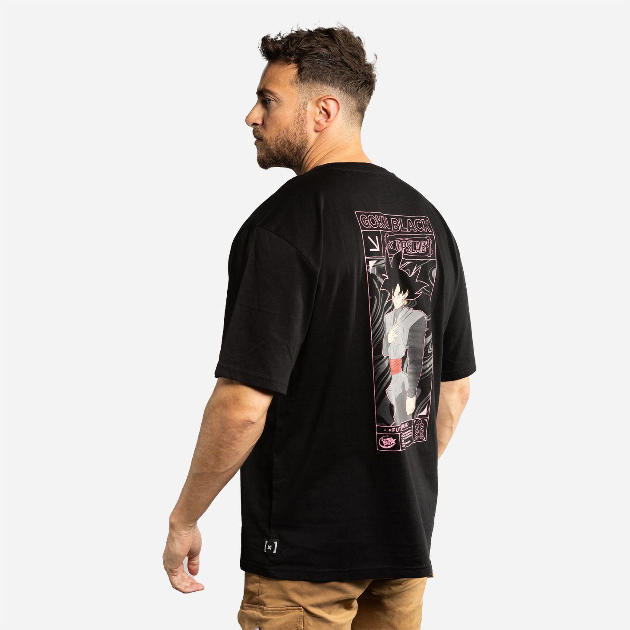 Voir la diapositive 3 : CAPSLAB T-shirt homme relax fit avec print dragon ball super goku black
