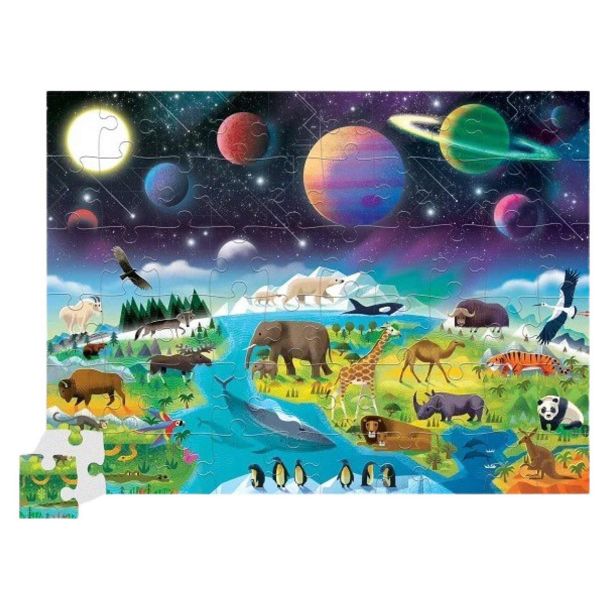 Voir la diapositive 2 : CROCODILE CREEK Puzzle 60 pcs dessus dessous - la terre et l espace