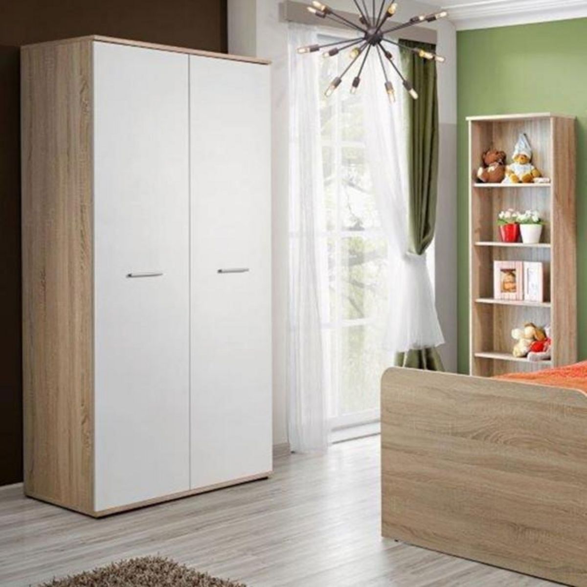 Paris Prix Chambre Complète Enfant 4P  Dino I  Chêne & Blanc