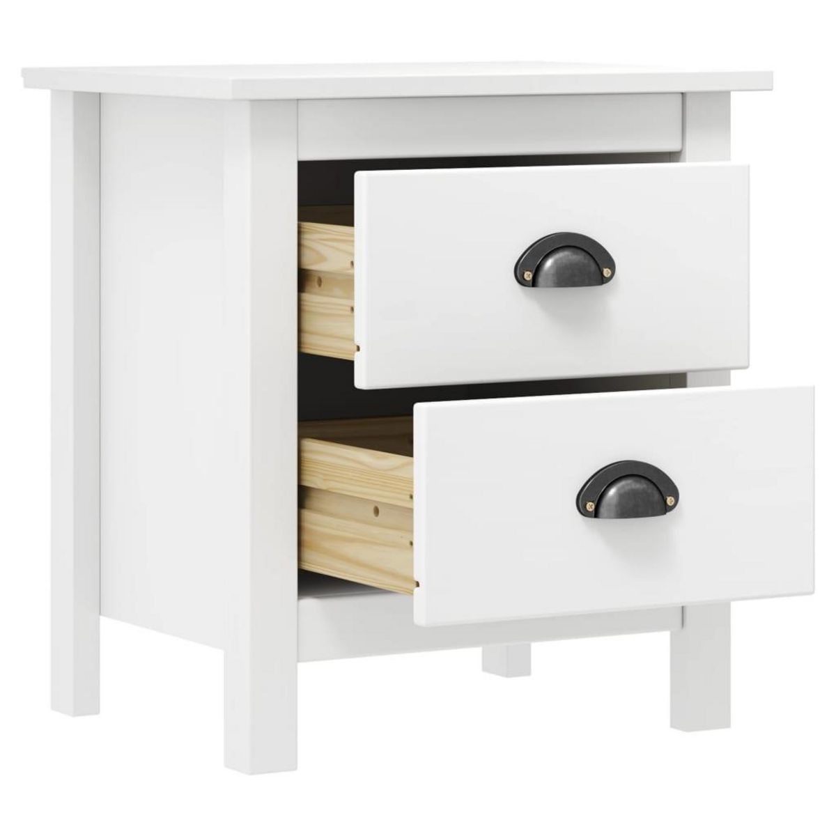 VIDAXL Tables de chevet Hill 2 pcs Blanc 46x35x49,5 cm Bois pin solide