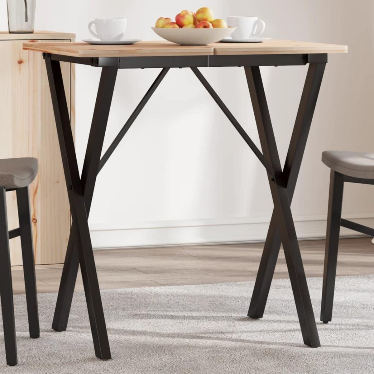 VIDAXL Pieds de table a manger cadre en X 60x50x73 cm acier