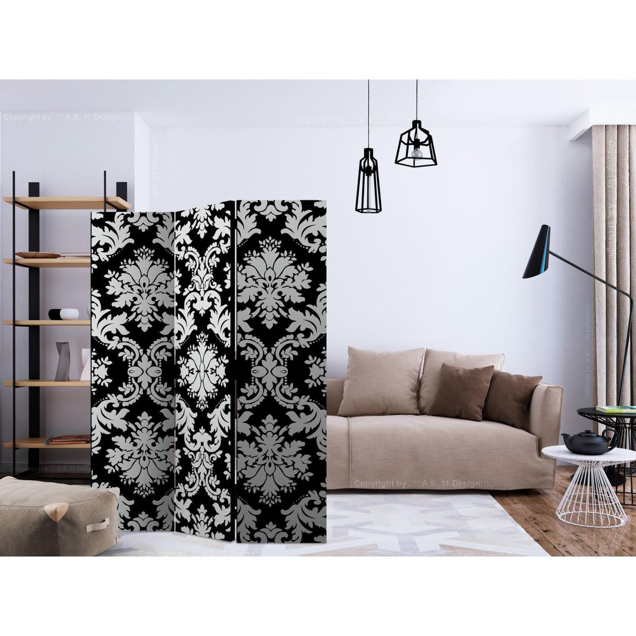 Voir la diapositive 2 : Paris Prix Paravent 3 volets  touch of elegance  135x172cm
