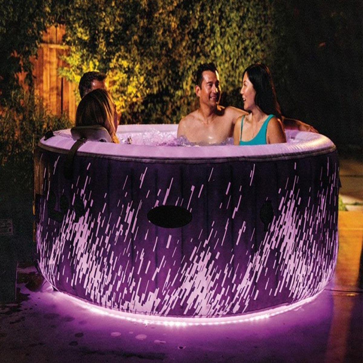 INTEX Spa gonflable PureSpa Galaxie rond Bulles avec LED 4 places - Intex