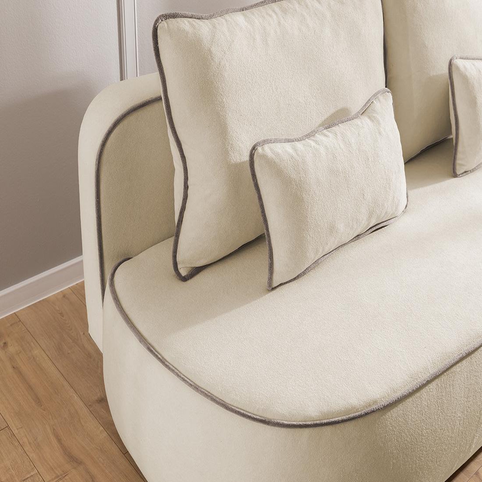 Voir la diapositive 4 : BEST MOBILIER Laurine - canapé droit 3 places convertible avec coffre en velours