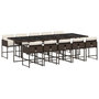 Voir la diapositive 2 : VIDAXL Ensemble a manger de jardin et coussins 11 pcs marron rotin