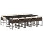 Voir la diapositive 2 : VIDAXL Ensemble a manger de jardin et coussins 11 pcs marron rotin