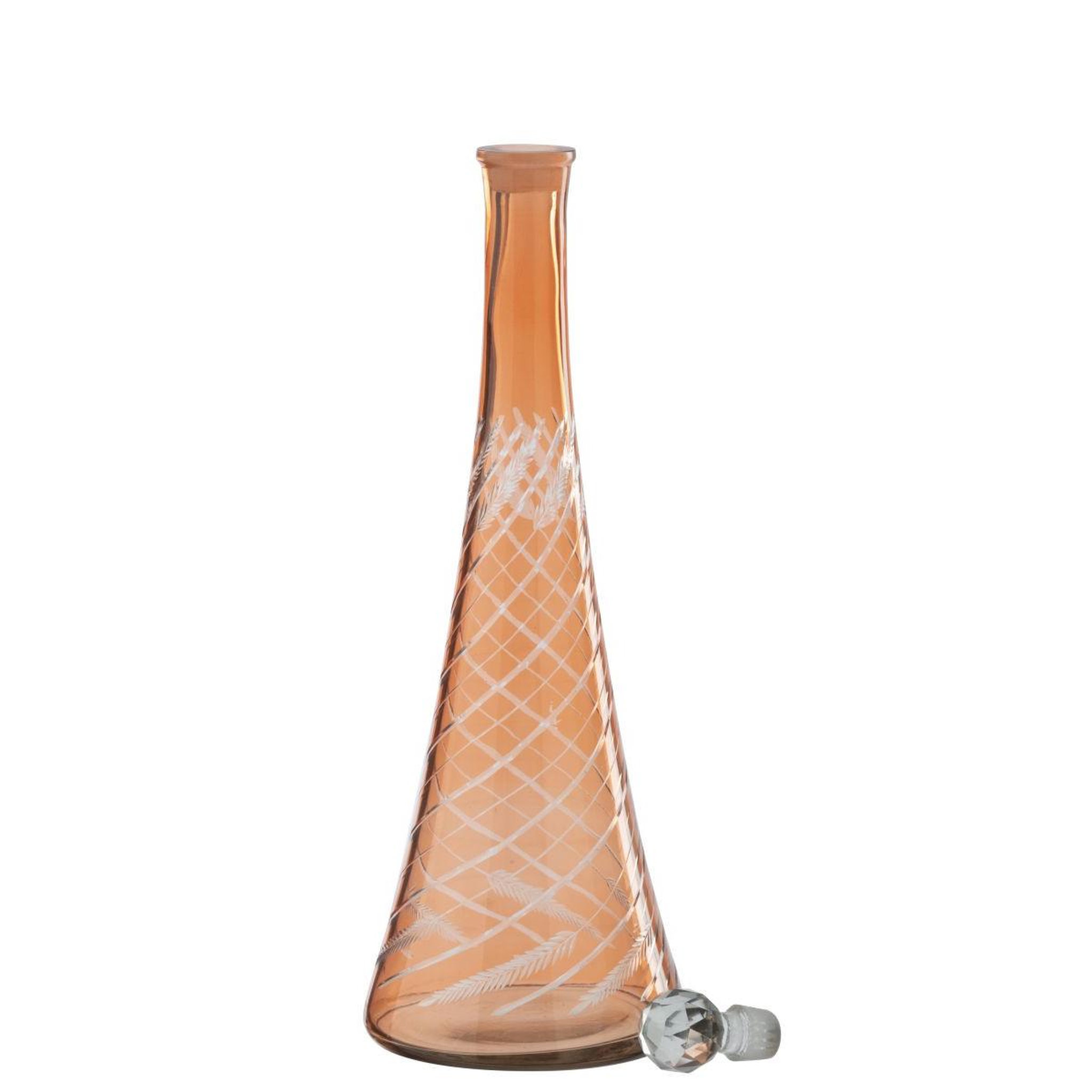 Voir la diapositive 2 : J-LINE Carafe en verre tiges  anastasia  43cm orange