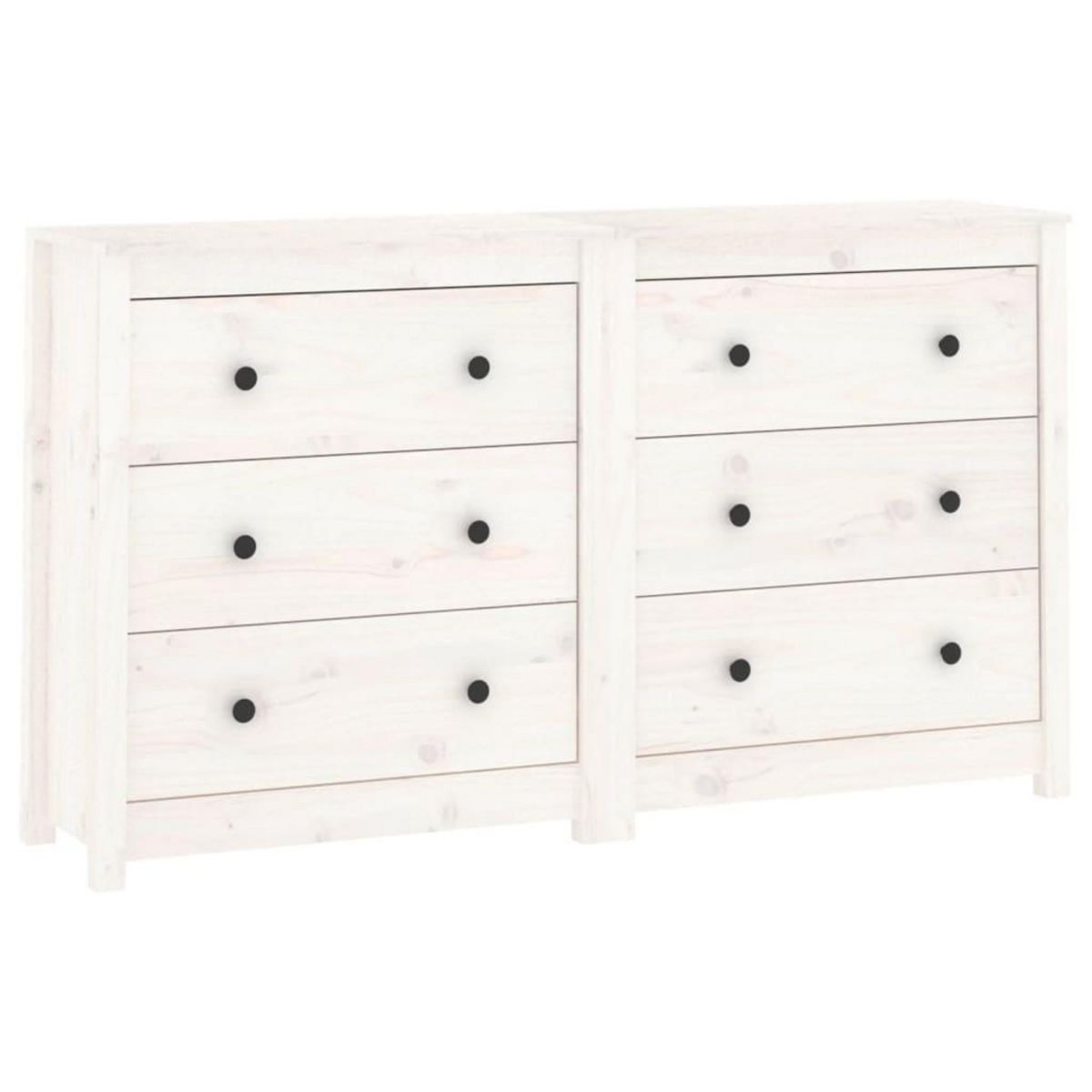 VIDAXL Buffet Blanc 140x35x80 cm Bois massif de pin
