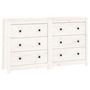 Voir la diapositive 2 : VIDAXL Buffet Blanc 140x35x80 cm Bois massif de pin