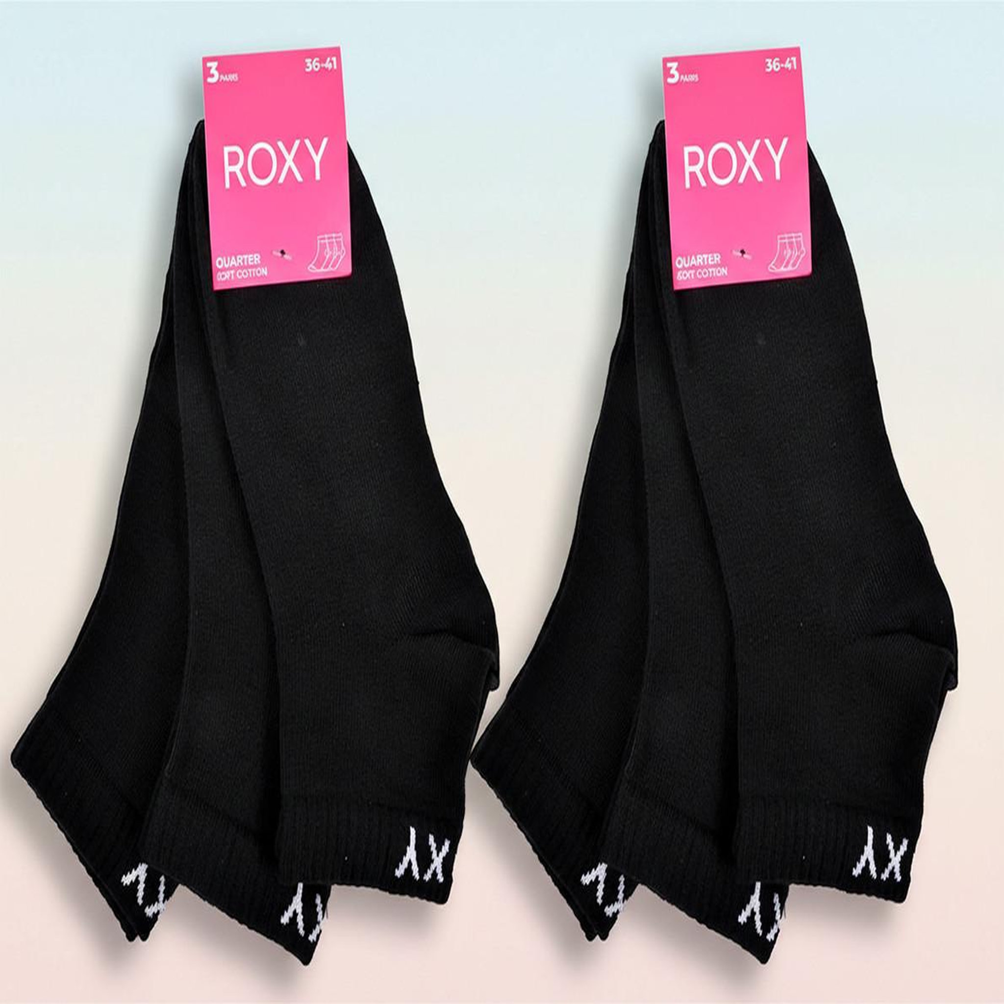 Voir la diapositive 4 : ROXY Roxy chaussettes fille quarter pack 6 - coton respirant