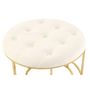 Voir la diapositive 2 : Paris Prix Lot de 2 Tabourets  Becky  60cm Ivoire & Or