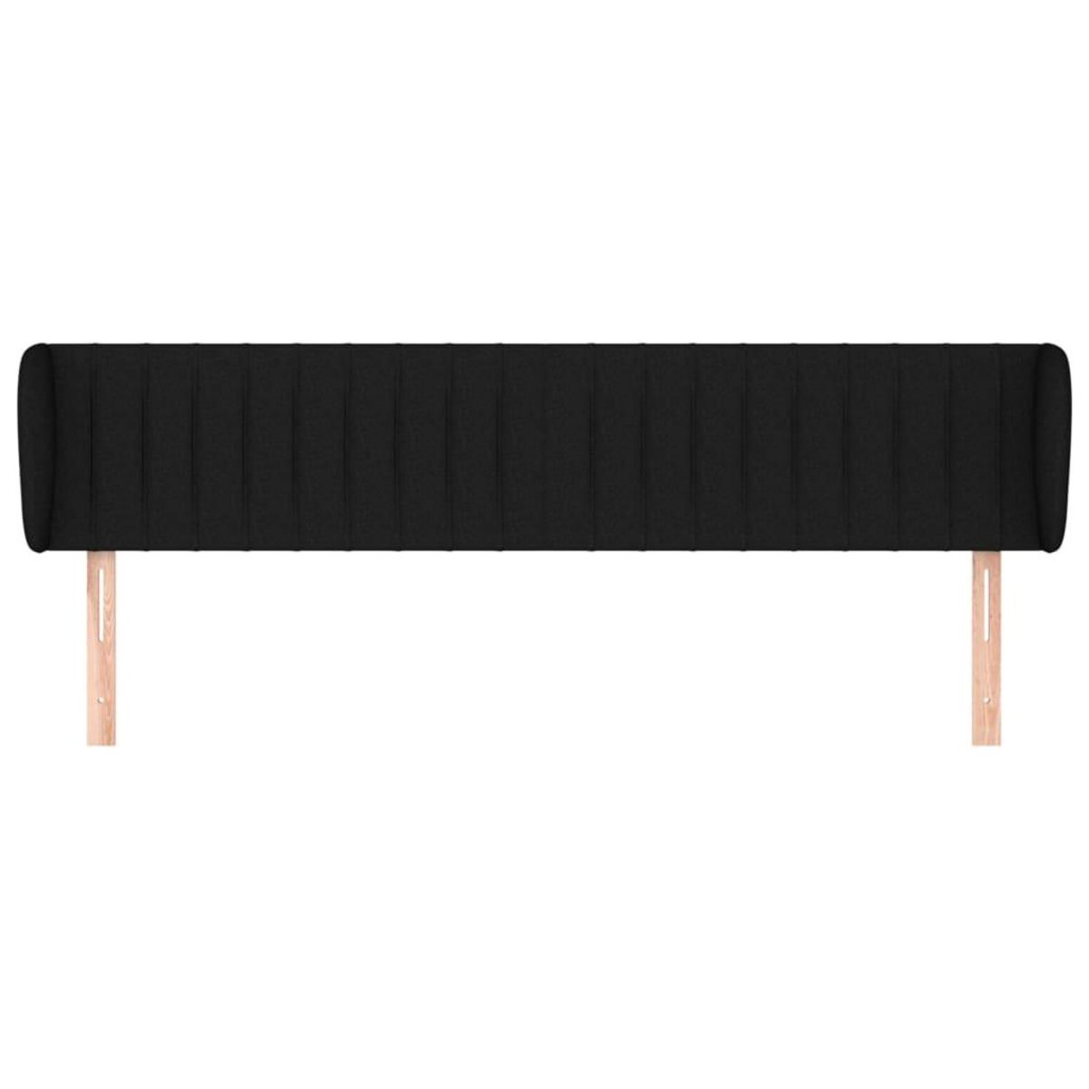 VIDAXL Tete de lit avec oreilles Noir 203x23x78/88 cm Tissu