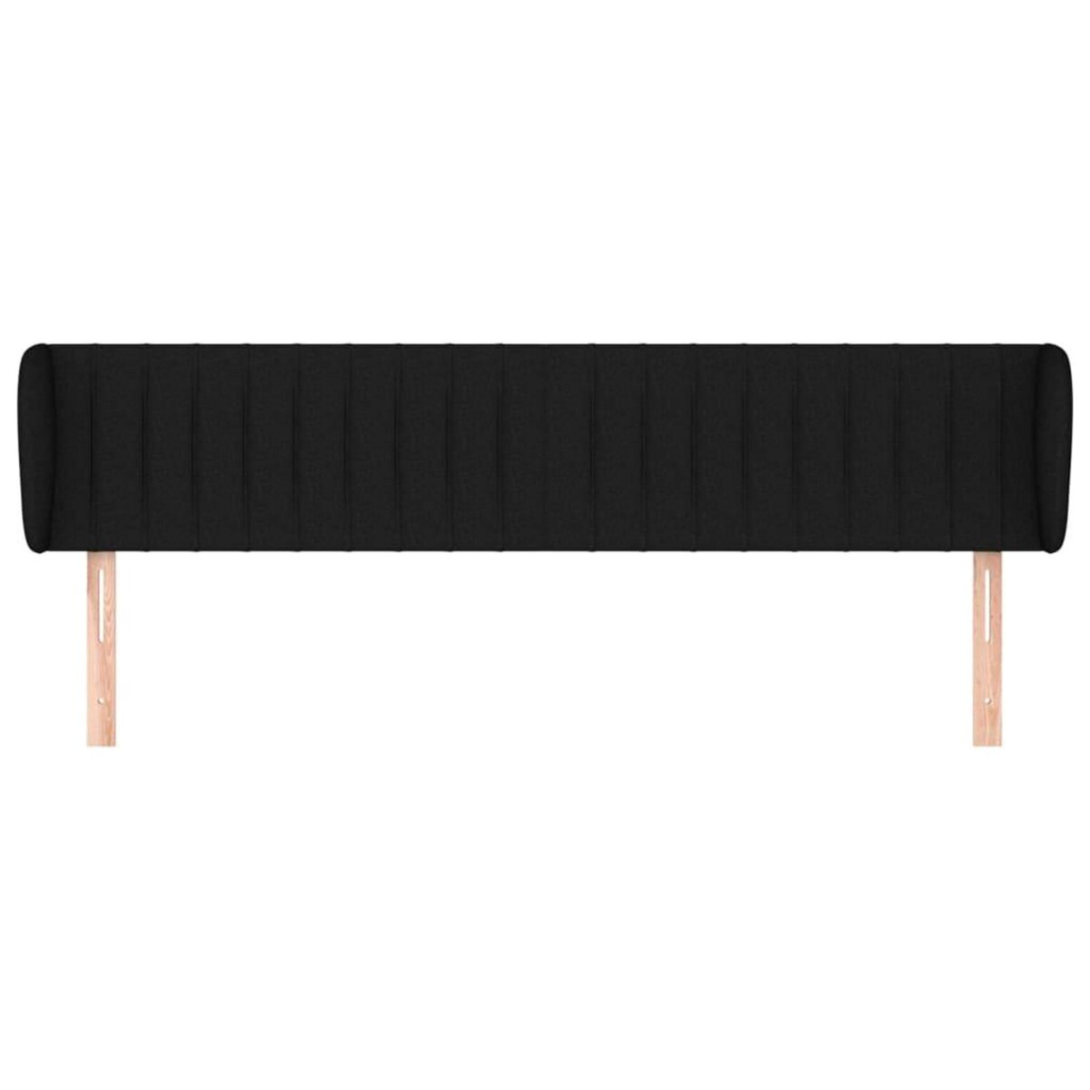 VIDAXL Tete de lit avec oreilles Noir 203x23x78/88 cm Tissu