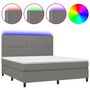 Voir la diapositive 2 : VIDAXL Sommier a lattes de lit et matelas et LED Gris fonce 180x200 cm