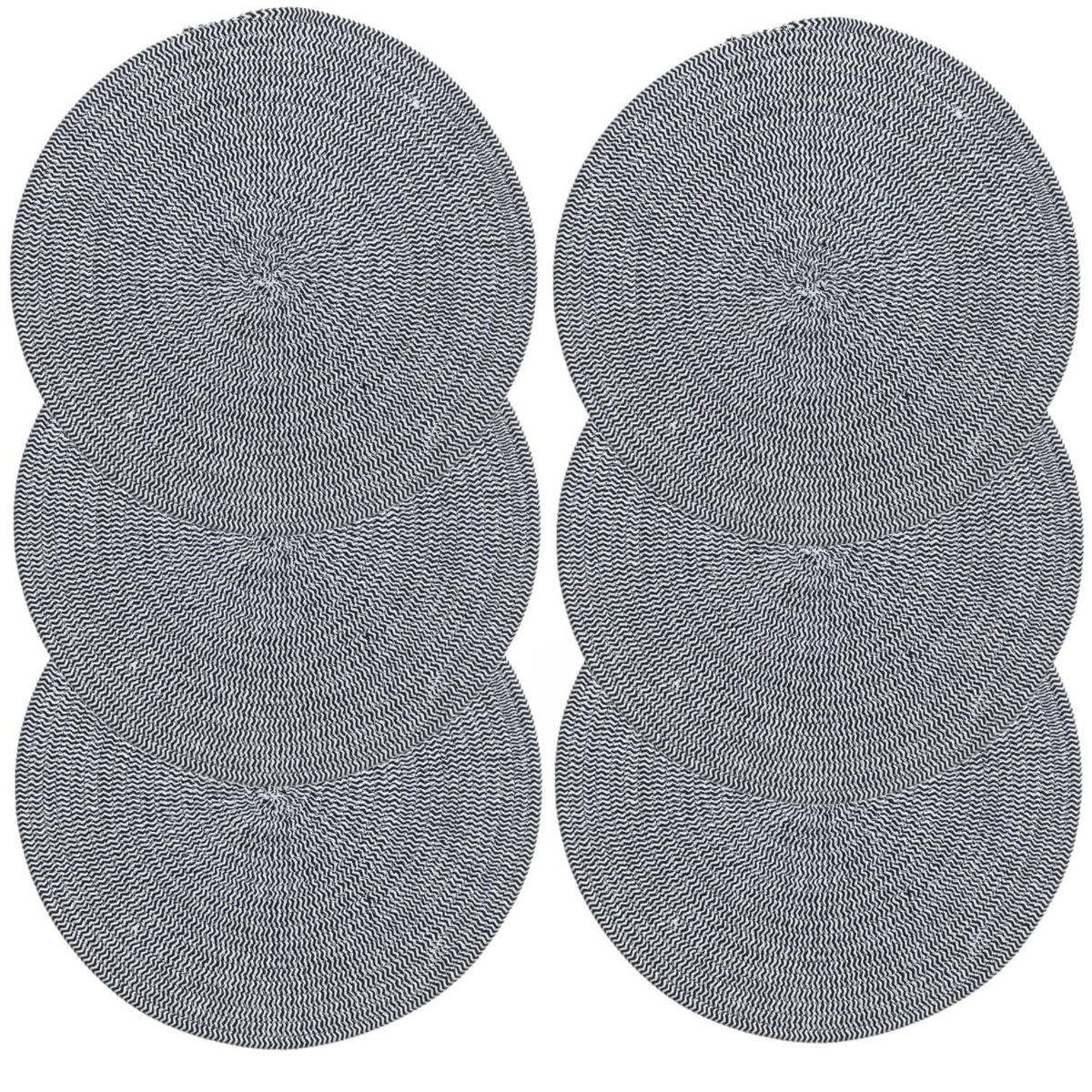 TOILINUX Lot de 6 sets de table rond en coton Alana