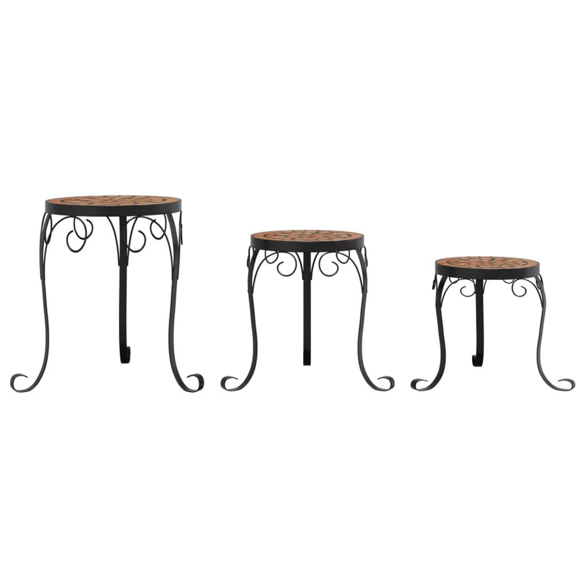 Voir la diapositive 4 : VIDAXL Supports de plantes 3 pcs terre cuite ceramique