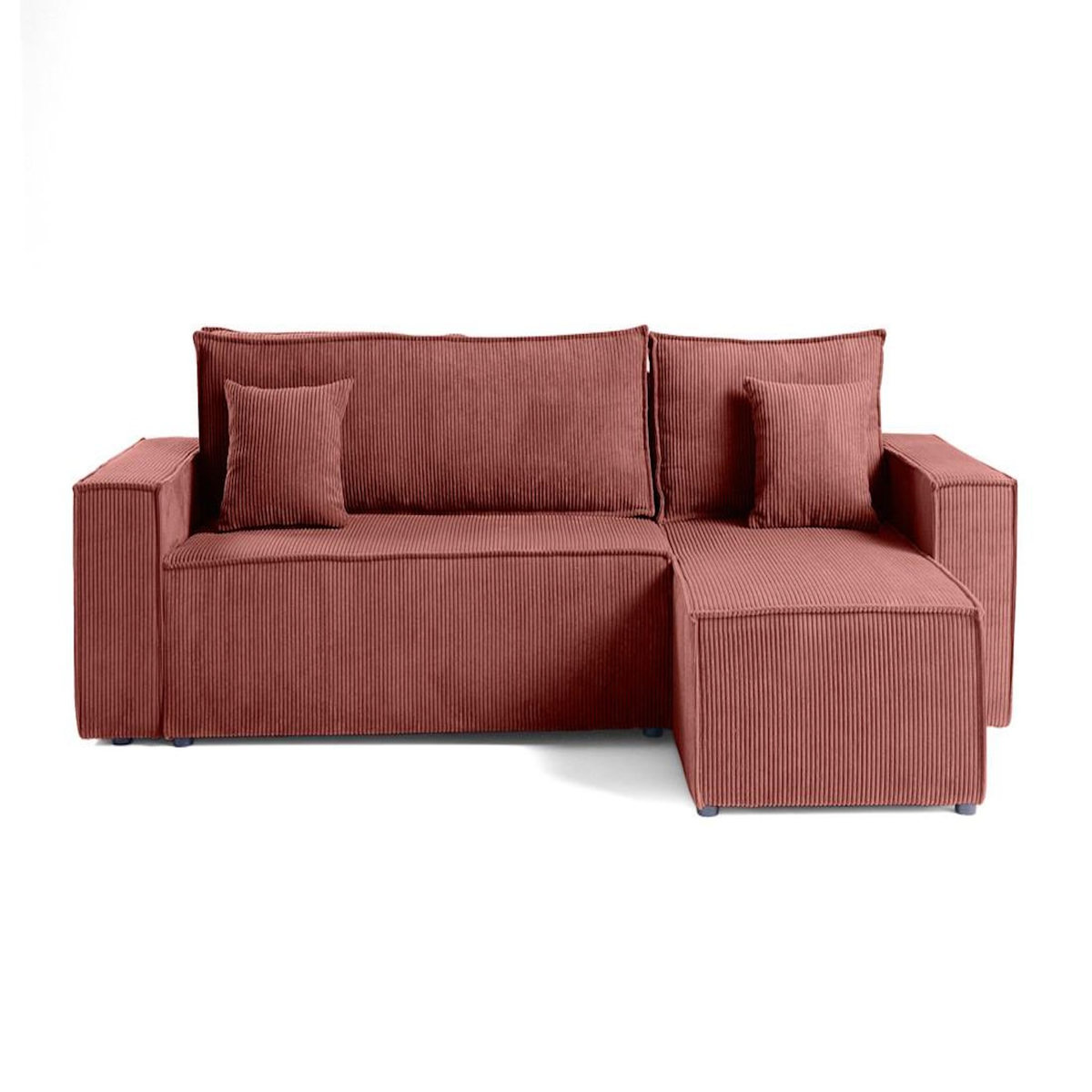 BEST MOBILIER Cezanne - canapé d'angle réversible - 4 places - convertible avec coffre - en velours côtelé